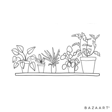 Small Potted Plant Tattoo, Plant Sketches Doodles, Houseplant Drawing, Plants Line Art, Quetzalcoatl Tattoo, Plant Sketches, Cactus Drawing, Line Doodles, Doodle Tattoo