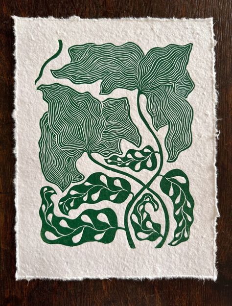 Roots Illustration, Khadi Paper, Woodcut Printing, Lino Ideas, Linoleum Print, Linocut Printmaking, Lino Art, Prayer Plant, Lino Printing