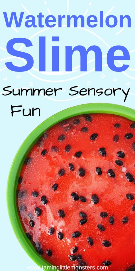 Summer Food Preschool Theme, Outdoor Food Activities Preschool, Watermelon Sensory Bags, Watermelon Science Experiments, Picnic Fine Motor Activities, Watermelon Sensory Play, Watermelon Activities For Kids, July Sensory Bin Ideas, Summer Sensory Bins For Toddlers