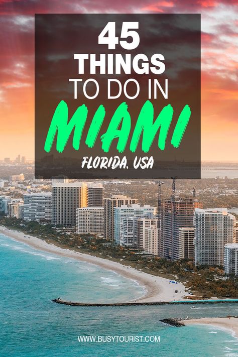 Traveling to Miami, FL but not sure what to do over there? This travel guide will show you the top attractions, best activities, places to visit & fun things to do in Miami, Florida. Start planning your itinerary & bucket list now! #Miami #MiamiFL #MiamiFlorida #florida #floridavacation #floridatravel #floridatrip #usatravel #usaroadtrip #usatrip #travelusa #ustravel #ustraveldestinations #americatravel #travelamerica #vacationusa Crandon Park, Miami Trip, Things To Do In Miami, Miami Travel, Usa Florida, Parasailing, Mexico Vacation, List Ideas, Florida Usa