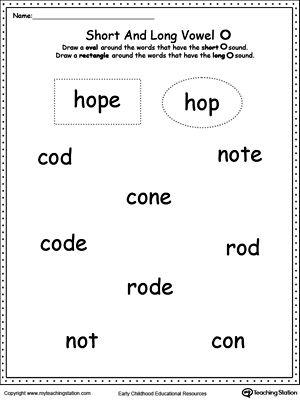 *FREE* Vowels: Short or Long O Sound Words: Use this printable worksheet to practice recognizing the short and long vowel O sounds. Long I Sound Words, Long A Sound Words, I Sound Words, Short I Worksheets, Short A Worksheets, Long Vowels Activities, Short E Sound, Long Vowel Worksheets, Short Vowel Worksheets