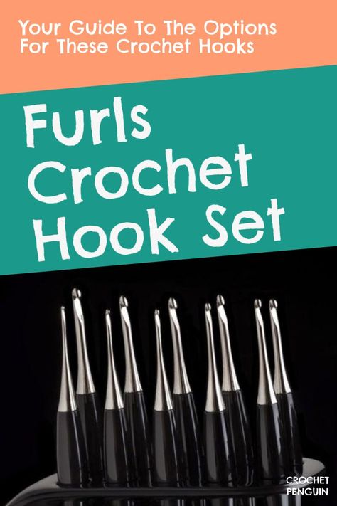 #Furls Fiberarts, who make luxury crochet hooks, sell many options. Unfortunately, they don't sell sets. Instead, here is a guide to the recommended furls crochet hook set, hook cases, and holders. #crochetlover #crochetlovers Crochet Hook Sizes Chart, Ergonomic Crochet Hook, Crochet Penguin, Steel Crochet Hooks, Crochet Tools, Crochet Hook Set, Crochet Lovers, Crochet Hook Sizes, Hand Crochet