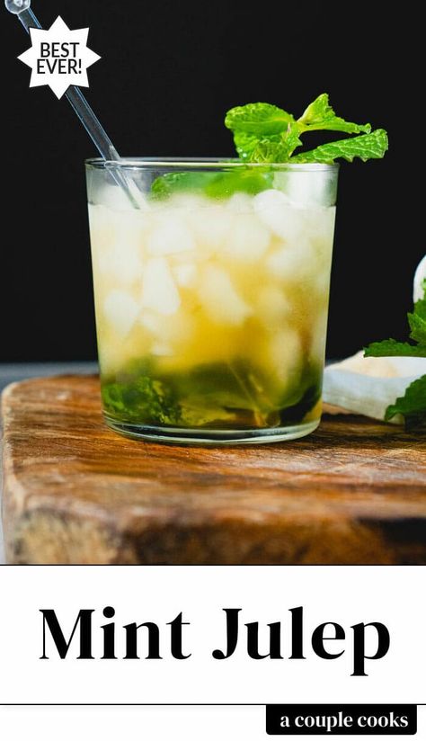 Here's how to make a mint julep! This ultra classic cocktail stars bourbon, ice, and lots of fresh mint: a refreshing way to sip on whiskey. #mintjulep #cocktail #cocktails #bourbon #bourboncocktail #whiskey #whiskeycocktail #classiccocktail Dinner Party Drinks Cocktails, Vodka Cranberry Cocktail, Whiskey Smash, Mint Cocktails, A Couple Cooks, Mint Simple Syrup, Cranberry Vodka, Cranberry Cocktail, Cocktails To Try