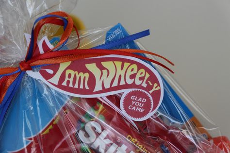 Hot Wheels / Race Car Birthday Party: "I Am Wheel-y Glad You Came" Favor Tag Hot Wheels Favors, Hot Wheels Party Favors, Wee Man, Transportation Birthday Party, Hotwheels Birthday Party, Transportation Birthday, Hot Wheels Party, Hot Wheels Birthday, Monogramed Gifts