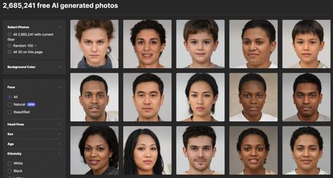 10 Best AI Random Face Generators (March 2023) (March 2023) - Unite.AI Face Generator, Fake Images, March 2023, Time Photo, Animated Images, Generators, Digital Portrait, Facial Hair, Marketing Tools