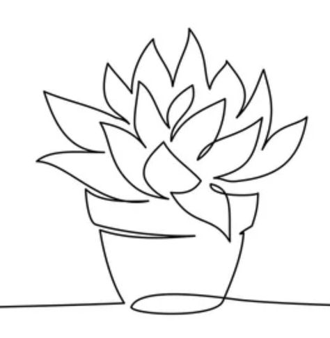 Succulent Line Art, Cactus Line Drawing, Lineart Flowers, Tattoo Line Art, Succulents Drawing, Tea Towels Embroidery, Beginner Drawing Lessons, Fancy Writing, Leaf Tattoo