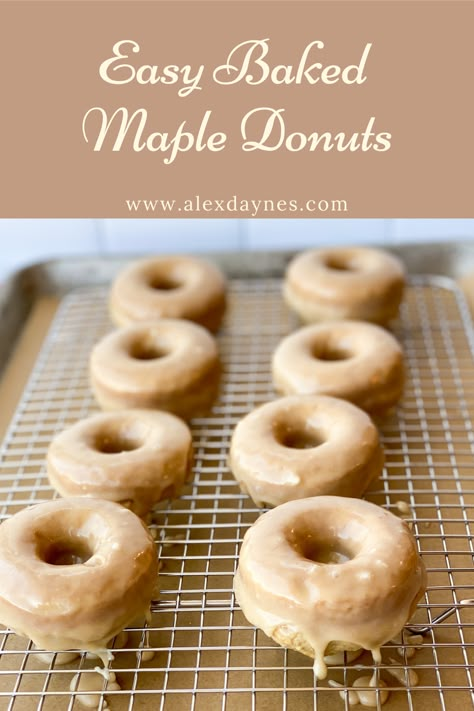 Maple Baked Donut Recipe, Maple Glaze Donut Recipe, Maple Donuts Baked, Easy Maple Donut Recipe, Homemade Maple Donuts Recipe, Maple Cake Donut Recipe, Moist Baked Donuts Recipe, Maple Glazed Donuts Recipe, Maple Doughnut Recipe