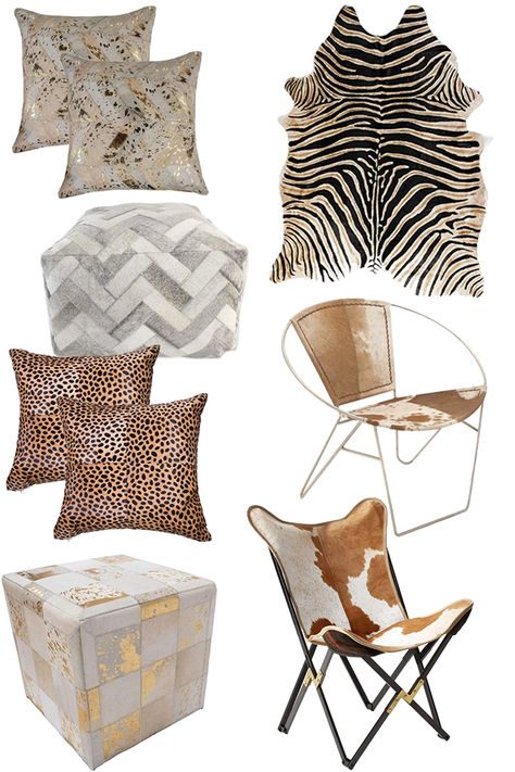 Fresh and modern cowhide finds Cowhide Wall Decor, Western Modern Home, Western Modern Home Decor, Cowhide Decor, Hide Pillows, Cowhide Chair, Chic Throw Pillows, Cowhide Pillows, Square Pouf