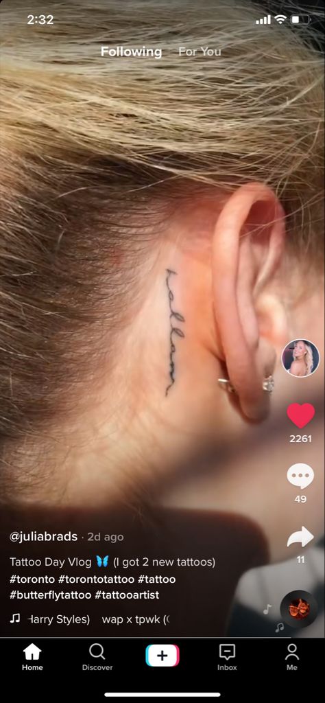 Tattoo Behind Ear, The Ear, Ear Tattoo, Behind Ear Tattoo, Tattoos, Pins, Quick Saves