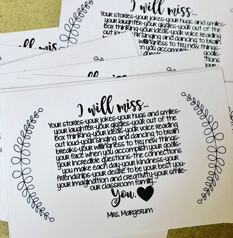 I don’t remember who the original poster is of this amazingness, but I just had to make these for my students! 💗 #relationshipsfirst Link… Student Gifts End Of Year, Student Teaching Gifts, Letter To Students, 4th Grade Classroom, Preschool Graduation, Kindergarten Graduation, End Of School Year, New Classroom, Classroom Fun