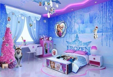 Frozen Girls Bedroom, Elsa Bedroom, Frozen Bedroom Decor, Frozen Room Decor, Frozen Themed Bedroom, Frozen Bedroom, Frozen Room, Princess Room Decor, Barbie Room