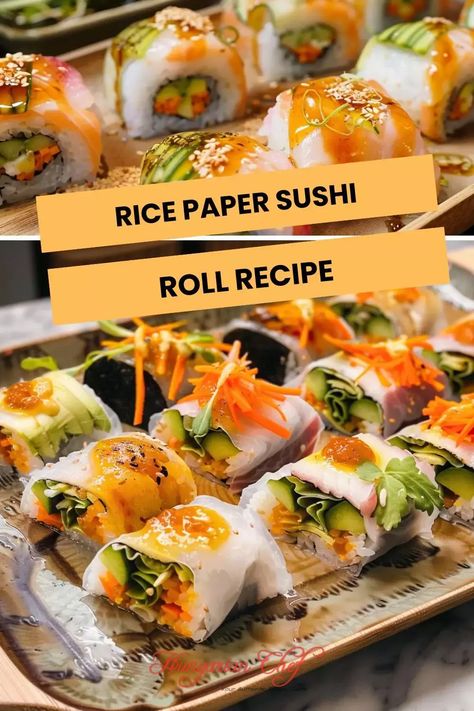 Rice Paper Sushi Roll Recipe – Hungarian Chef Rice Paper Sushi, Sukiyaki Recipe, Paper Sushi, Rice Paper Recipes, Kewpie Mayo, Rice Paper Wrappers, Sushi Roll Recipes, Rice Paper Rolls, Sushi Roll