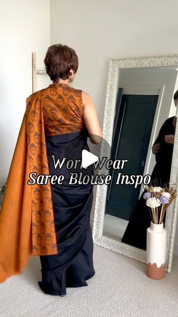 Office Saree Blouse, Styling Saree, Collar Neck Blouse, Saree Blouse Ideas, Saree Styling, Blouse Ideas, Saree Blouses, Blouse Style, Collar Neck