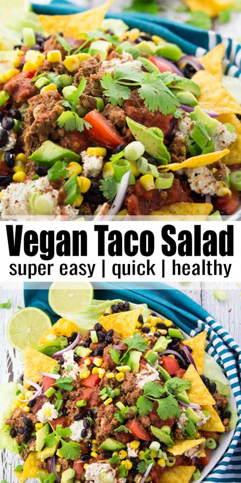 Vegetarian Staples, Walnut Meat, Vegan Taco Salad, Vegan Taco, Healthy Vegan Dinner, Dinner Vegan, Vegan Tacos, Vegan Mexican, Vegan Main Dishes