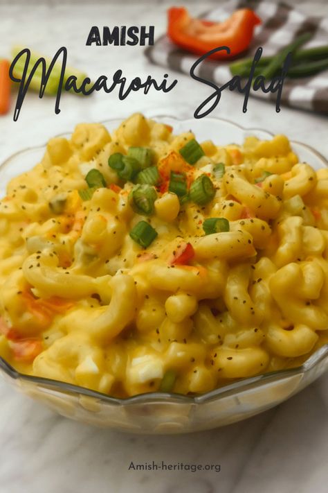 Amish Macaroni Salad with Cooked Dressing Dressing For Macaroni Salad, Recipe For Macaroni Salad, Honey Dijon Chicken Thighs, Amish Macaroni Salad Recipe, Sweet Macaroni Salad, Shrimp And Sausage Jambalaya, Amish Potato Salads, Dijon Chicken Thighs, Loaded Salad