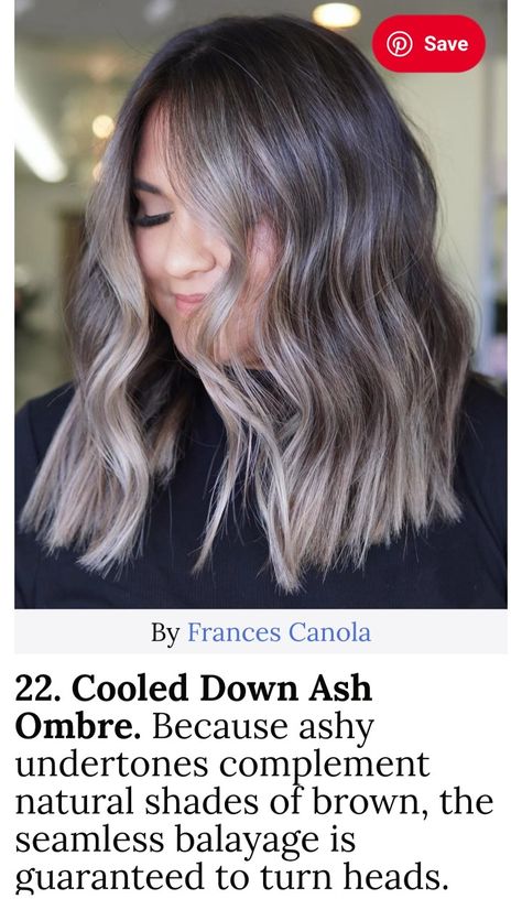 Ash Brown Hair With Money Piece Short, Ashy Dark Brown Hair Balayage Short, Money Piece Ash Blonde, Dark Ashy Balayage, Dark Ash Brown With Money Piece, Ash Brown Root Melt, Balayage Hair Short Bob, Partial Balayage Ash Brown, Hiding Gray Hair Brunette