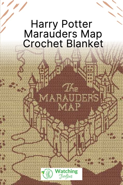 Get ready to explore the magical world of Harry Potter with this handmade Marauders Map crochet blanket. This blanket is sure to transform any room into a castle of enchantment. The intricate stitchwork and dazzling detail create a design that will bring out the true character of your home. A great gift for any fan of the magical series, this blanket is both practical and eye-catching. Harry Potter Mosaic Crochet, Harry Potter Afghan Crochet Free Pattern, Diy Marauders Map, Harry Potter C2c Blanket, Simple Harry Potter Crochet, Marauders Map Crochet Blanket, Marauders Map Crochet Pattern, Nerdy Crochet Blanket, Crochet Words On Blanket Free Pattern