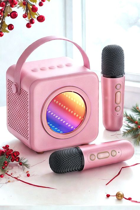 Karaoke Machine Gifts for Kids Adults: Mini Karaoke Speaker Machine with Wireless Microphones Colorful LED Light Christmas Birthday Gifts for Girls Boys 4 5 6 7 8 9 10 11 12  Years Old(Pink) Mini Karaoke, Karaoke Speaker, Karaoke Machine, Old Pink, Christmas Birthday Gifts, Birthday Gifts For Girls, Microphones, Karaoke, Christmas Birthday