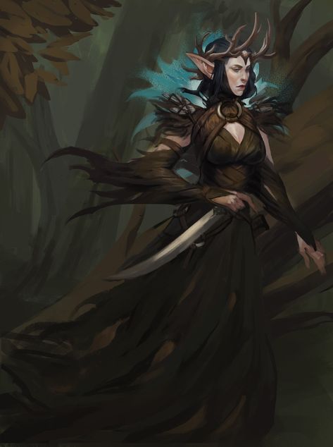 Zuzartii Wood Elves, Sketch Dump, Dark Queen, Mtg Art, Elf Art, Heroic Fantasy, Fantasy Races, Concept Art Character, High Fantasy