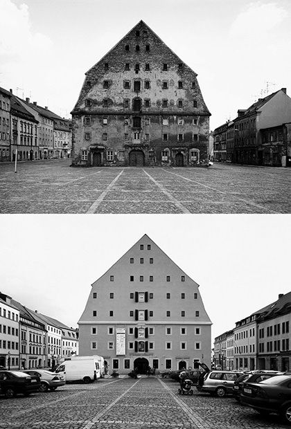 Photographs of east germany locations captured decades apart Garden Town, Then And Now Pictures, The Berlin Wall, Ghost House, Geometric Architecture, East Berlin, After The Fall, Reunification, Berlin Wall