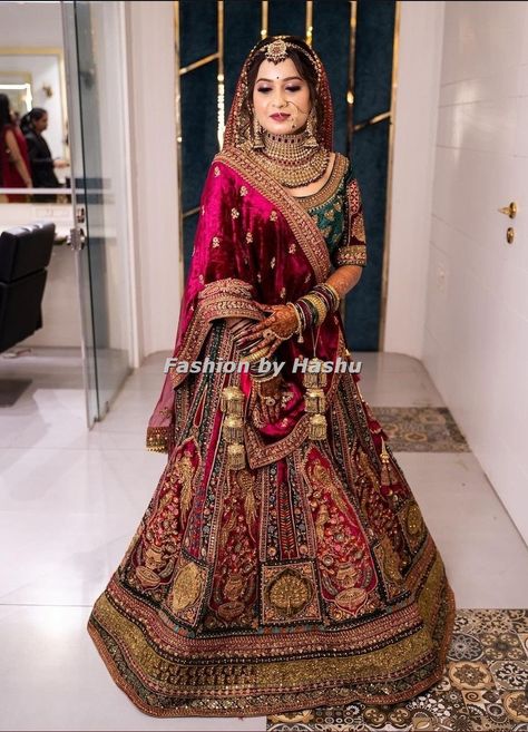 For More Designs Click on our YouTube link Bridal Lengha Designs Latest 2024, Wedding Outfit For Women, Lehenga Accessories, Indian Bridal Wear Red, Reception Makeup, Desired Wardrobe, Latest Bridal Lehenga Designs, Siya Ram, Bridal Indian