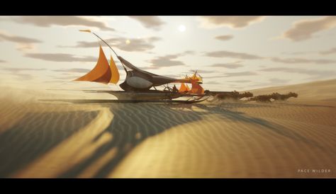 "Sand-Sled" by Pace Wilder Desert Ship, Sand Sled, D&d Dungeons And Dragons, Sled, Fantasy Concept Art, Story Inspiration, Fantasy Inspiration, Dnd Characters, Transportation