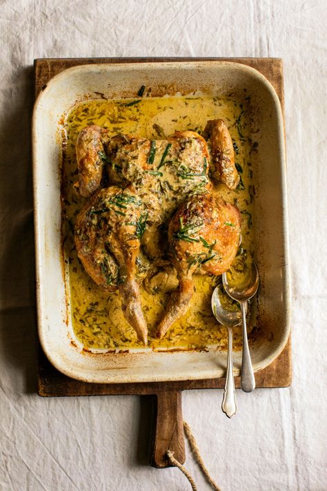 Julius Roberts, Tarragon Chicken Recipe, Tarragon Sauce, Tarragon Chicken, Good Roasts, Roast Chicken Recipes, Sunday Roast, New Cookbooks, Roast Chicken