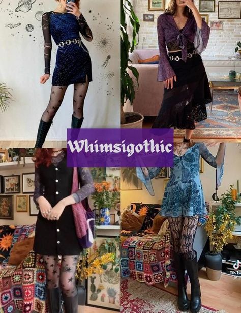 Dark Witchy Aesthetic, Practical Magic Outfits, Whimsigoth Fashion, Witch Aesthetic Outfit, Witchy Outfits, Celestial Elements, Sabrina The Teenage Witch, Thrifted Clothing, Clothing Bundle