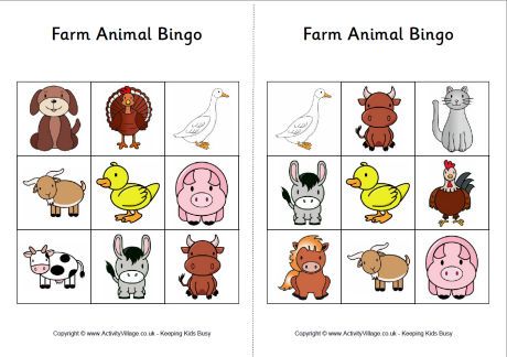 Farm animal bingo cards Farm Animal Games, Farm Animals Games, Farm Animals Preschool, Building Games For Kids, Farm Animals Activities, Word Games For Kids, Math Card Games, Farm Animal Crafts, Farm Unit