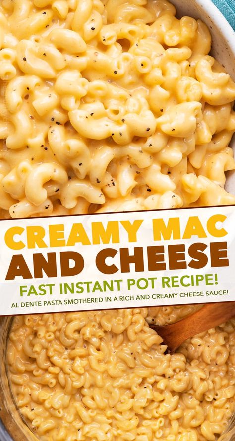 This Instant Pot Mac and Cheese is ultra creamy and rich with a velvety smooth sauce!  Ready in about 20 minutes, it's perfect for a busy night and always a family favorite! #macandcheese #comfortfood #macaroni #cheese #instantpot #pressurecooker #sidedish #comfortfood #holidayfood Healthy Instant Pot Mac And Cheese, Homemade Mac And Cheese Recipe Instapot, Macaroni And Cheese Instapot, Homemade Mac And Cheese Instant Pot, Best Instant Pot Mac And Cheese, Instapot Mac And Cheese Easy, Macaroni And Cheese Instant Pot, Instant Pot Mac And Cheese Easy, Insta Pot Mac & Cheese Recipes