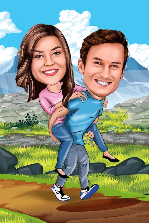 Couple Caricature Couple Caricature Ideas, Caricature Drawing Couple, Funny Couple Caricature, Wedding Caricature Couple, Caricature Templates, Couple Caricature Wedding, Caricature Ideas, Caricature Photo, Body Templates