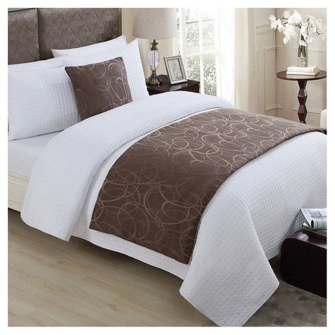 Bed Runners Ideas, Hotel Bedding Sets, White Bed Sheets, Luxury Boho, Bed Cover Design, Small Bedroom Furniture, Bed Runners, Grey Linen Bedding, Hotel Bed