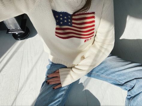 Oct 27, 2021 - This Pin was discovered by Ina. Discover (and save!) your own Pins on Pinterest Ralph Lauren American Flag Sweater, Flag Sweater, American Flag Sweater, Cali Girl, Stockholm Fashion, Fall Fits, Winter Fits, Ralph Lauren Sweater, Video Editor