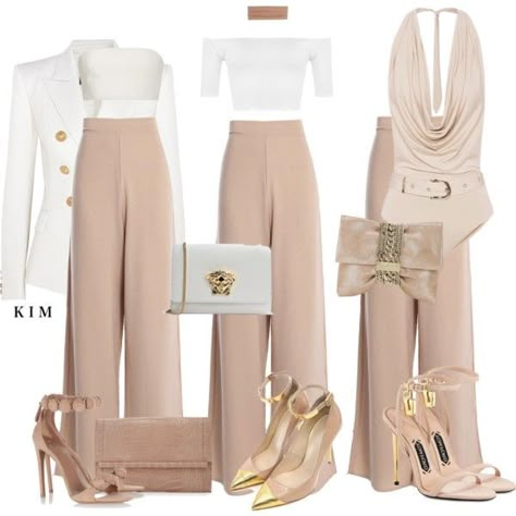 Bustier Crop Tops, Katie Ermilio, Mode Pastel, White Blazers, Chirstmas Decor, Nude Palette, Off The Shoulder Tops, Nancy Gonzalez, Classy Work Outfits