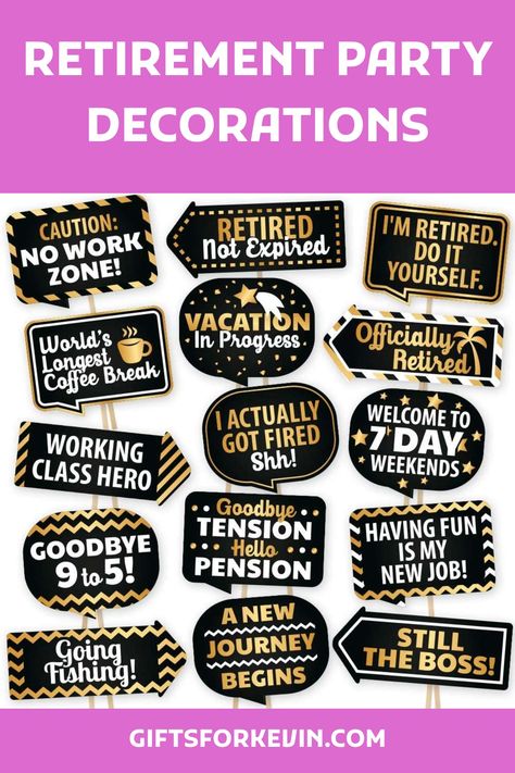 Birthday And Retirement Party Ideas, Birthday/retirement Party, Lawyer Retirement Party Ideas, Happy Retirement Party, Retirement Poster Board Ideas, Diy Retirement Party Decorations Table Centerpieces, Retired Party Ideas, No Work Zone Retirement Party, Office Retirement Party Decorations