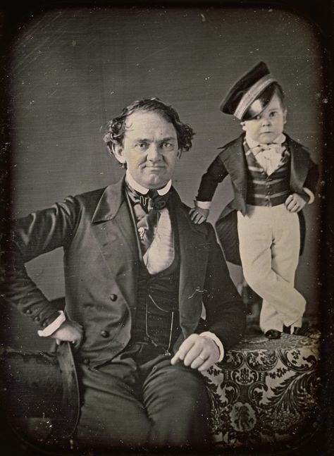 (Little person, big reputation) P.T. Barnum and General Tom Thumb  [Marcus Aurelius Root] P T Barnum, Pt Barnum, Big Top Circus, Circus Performers, Tom Thumb, New York Museums, The Greatest Showman, Marcus Aurelius, Black And White Canvas