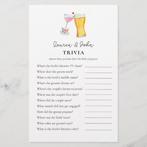 Bubbles and Brew  Couple's Shower Trivia games Bubbles And Brews Shower Ideas, Couples Wedding Shower Ideas Decoration, Bubbles And Brews Couples Shower Ideas, Couples Wedding Shower Decorations, Couple Shower Ideas, Couples Shower Ideas, Couples Shower Games, Bridal Shower Games Couples, Bubbles And Brews