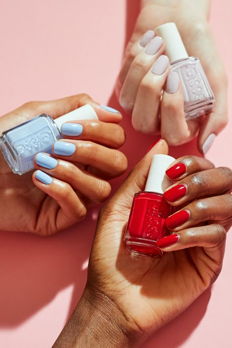 these essie shades always capture our hearts! 💜#goginza 💙#bikinisoteeny ❤️#foreveryummy Timeless Nail Color, Confetti Nails, Gel Couture, Daisy Nails, Nail Polish Brands, June 1st, Year 5, Nail Photos, Nails For Kids