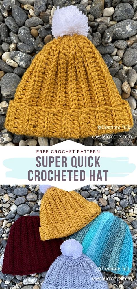 Crocheted Hat Vintage Crochet Hat Patterns, Crochet Stocking Cap Pattern, Fast Crochet Hat, Crochet Patterns For Hats Free, Stocking Cap Crochet Pattern, Crocheted Hats Patterns Free, Easy Crochet Hats For Beginners, Crochet Hats Free Pattern Easy, Crochet Hat Patterns Free