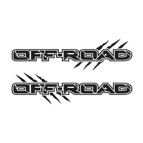 Offroad logo design for vehicle vinyl wr... | Premium Vector #Freepik #vector #4x4-logo #4x4 #pickup-truck #vintage-truck Offroad Stickers, 4x4 Logo, Racing Decals, Road Logo, Bike Sticker, X Logo, Car Sticker Design, Bike Stickers, Glitch Wallpaper