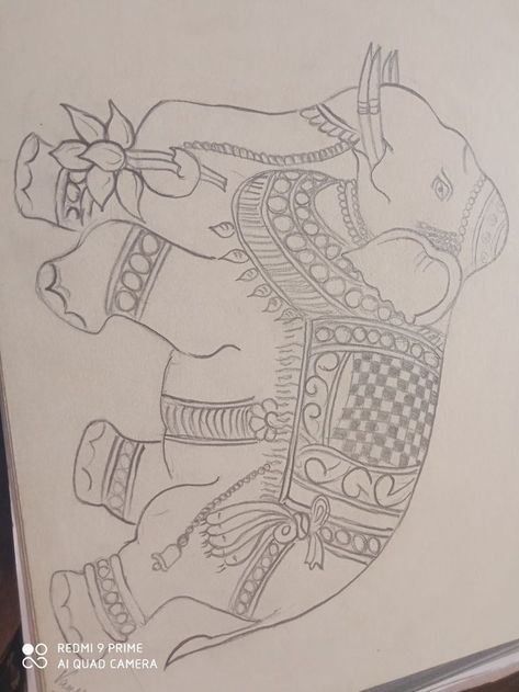 Pichwai Drawing For Tracing, Pichwai Paintings Outline, Tanjore Painting Sketches, Elephant Sketch, Chest Tattoo Ideas, Chest Hair, Aari Design, Kalamkari Painting, Fabric Painting On Clothes