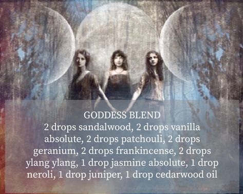 Goddess Oil Blend, Hecate Essential Oil, Wicca Oil Recipes, Goddess Oil Recipe, Goddess Essential Oil Blend, Essential Oil Perfume Blends, Essential Oil Perfumes Recipes, Aromatherapy Recipes, Essential Oil Diffuser Blends Recipes