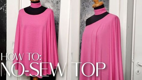 This is a guide to making a DIY no-sew multiway top. Learn how to make a poncho-style top in a few simple steps, with this quick tutorial. How To Make A Poncho, Multiway Top, Poncho Style Top, Beginner Sewing, Poncho Style, No Sew, Sewing For Beginners, Kimonos, Sewing Tutorials