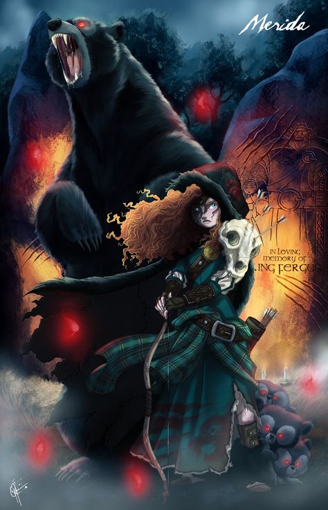 Exaltified Merida Prenses Merida, Evil Disney Princesses, Creepy Disney, Fan Art Disney, Twisted Princesses, Dark Disney Princess, Twisted Disney Princesses, Disney Amor, Disney Horror