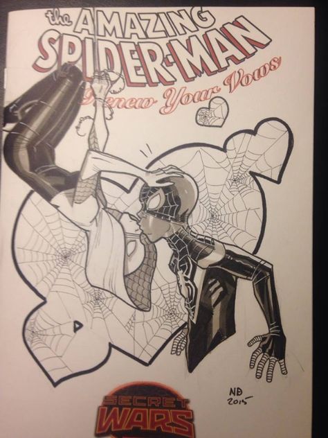 Spider Gwen & Miles Morales, Newlyweds Issue 1 Cover Sketch Comic Art Gwenpool X Miles Morales, Miles Morales And Gwen Stacy Drawing, Miles And Gwen Drawing, Gwen And Miles Drawing, Miles And Gwen Sketch, Gwen And Miles Sketch, Miles And Gwen Kiss, Spiderman Drawings, Gwen Miles