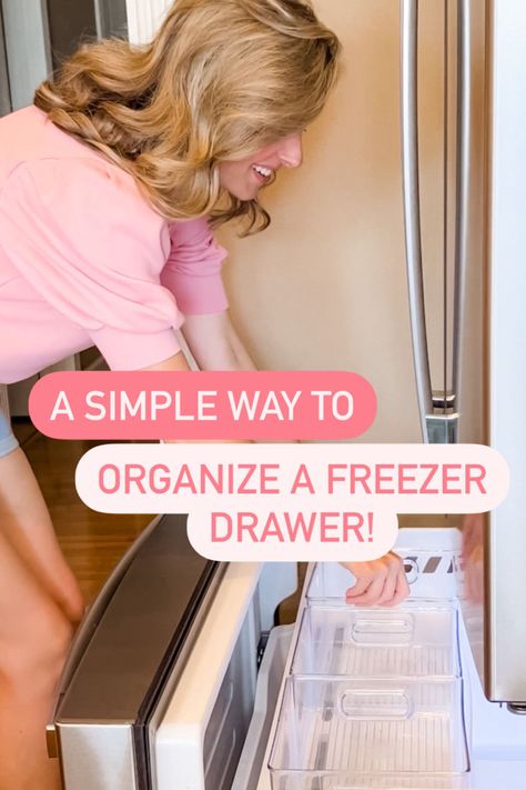 Freezer Organization Bins, Bottom Drawer Freezer Organization Ideas, Organizing Drawer Freezer, Organized Freezer Drawer, Organizing Bottom Freezer Drawer, How To Organize A Drawer Freezer, Refrigerator Drawer Organization, Organize Bottom Drawer Freezer, Bottom Drawer Freezer Organization