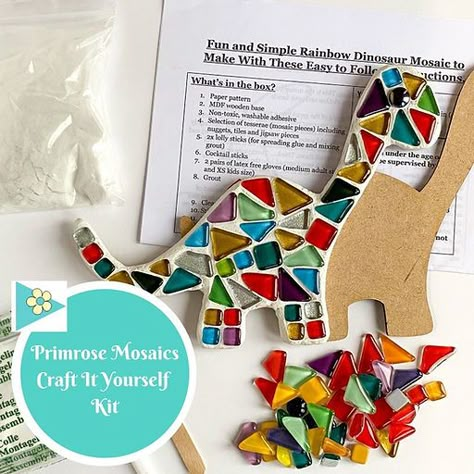 Shop for Ready To Post Items | gardenmosaic 4/4 World Crafts For Kids, Around The World Crafts For Kids, Dinosaur For Kids, Mosaics For Kids, Around The World Crafts, Kids Craft Kits, Rainbow Dinosaur, Corner Art, Birthday Craft