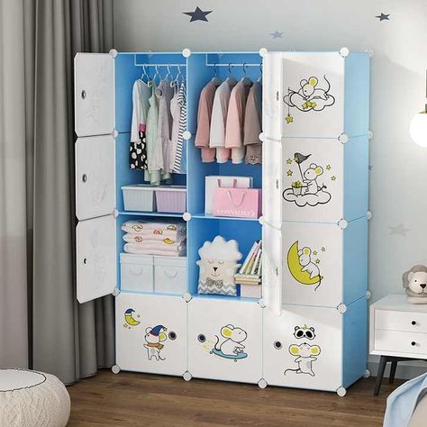 Children Modern Bedroom Wardrobes Baby Clothes Storage Cabinet Blue With White Door Portable Kid Plastic Wardrobe - Buy Modern Bedroom Wardrobes,Baby Clothes Storage Cabinet,Kid Plastic Wardrobe Product on Alibaba.com Baby Wardrobe Ideas, Baby Cupboard, Plastic Wardrobe, Baby Cabinet, Modern Bedroom Wardrobe, Bedroom Set Designs, Cabinet Blue, Bedroom Wardrobe Ideas, Casual Gowns