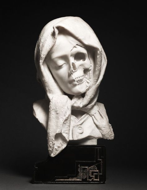 thedarkhare: Italian, late 19th century, A... Skull Statue, Greek Tragedy, Italian Sculptors, Greek Statues, Greek Sculpture, 다크 판타지, Chicano Art, Skull Drawing, Art Deco Diamond