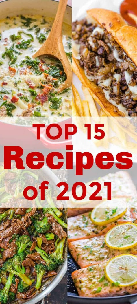 These were the most popular recipes of 2021 including the main course, salad, side dish, soup, and dessert recipes. Dinner Guests Recipes, Easy Fancy Dinner Recipes, Main Course Salad, Dessert Soup, Unique Dinner Recipes, Unique Dinner, Cooking Light Recipes, Fancy Dinner Recipes, Popular Dinner Recipes